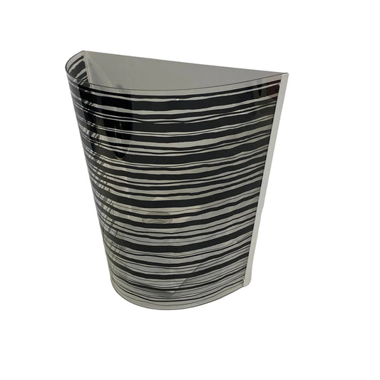 Applique da parete Pixi Emporium trasparente con decoro grafico nero.