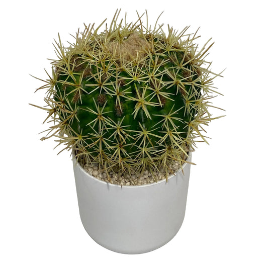 Porta il design di Enzo De Gasperi in casa tua con l'Echinocactus Bell. Pianta artificiale iper-realista in vaso di ceramica bianca. Scoprila su Tutto Chic.