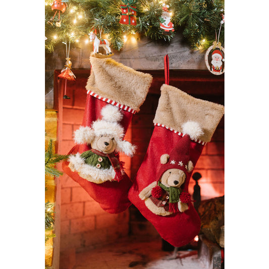 calza natalizia orsetti da appendere in tessuto Nuvole di Stoffa