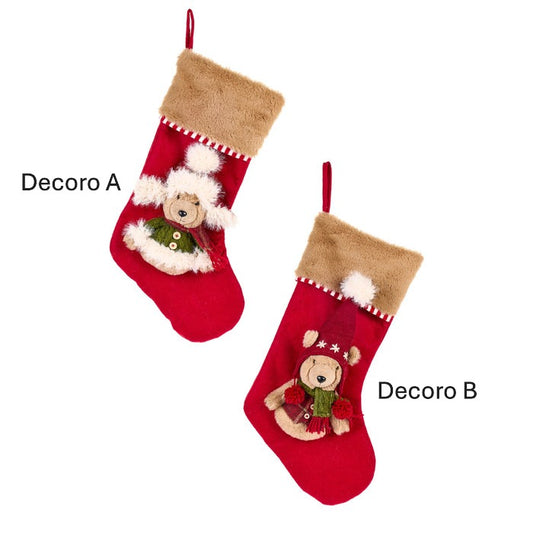 calza natalizia orsetti da appendere in tessuto Nuvole di Stoffa