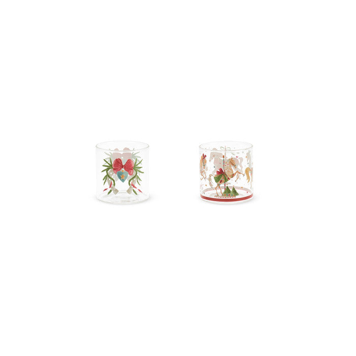 set 6 bicchieri natalizi con 2 decori assortiti Nuvole di Stoffa