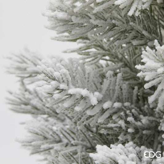 Pino innevato EDG 66 cm con vaso in ceramica bianca