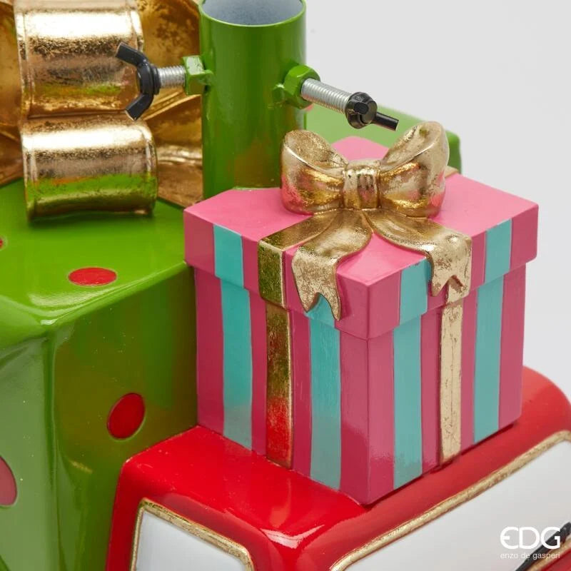 Base Furgone firmata EDG Realizzata in poliresina decorata di alta qualità, Adatto per alberi di Natale slim fino a 180 cm di altezza. In negozio e online su tuttochic.it