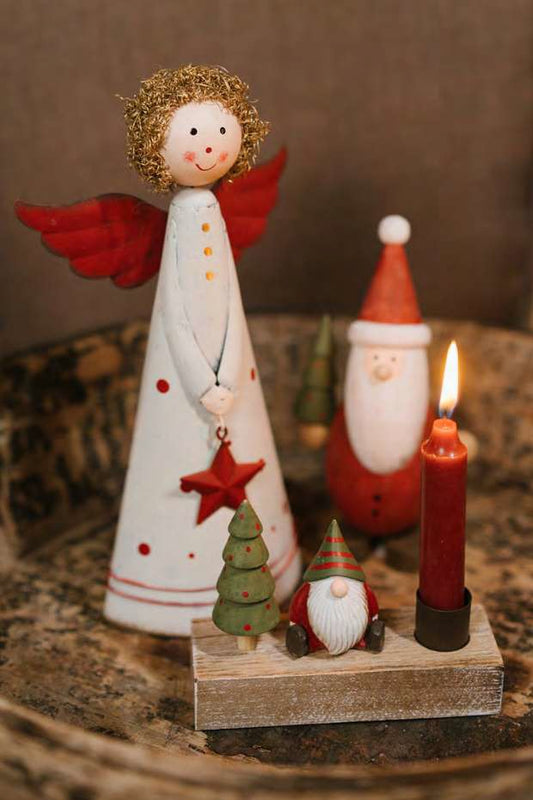 Portacandela in legno con Renna o Babbo Natale – La Giostra di Amelie