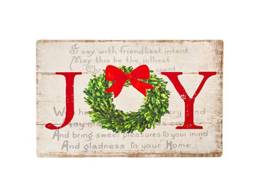 Goditi il Natale con il tappeto Joy della collezione "Rouge" di Nuvole di Stoffa. Realizzato con tessuto pregiato e fondo gommato. Dona comfort e stile alla tua casa durante le festività con questo tappeto esclusivo. Dimensioni: 50 x 80 cm. In negozio e online su tuttochic.it