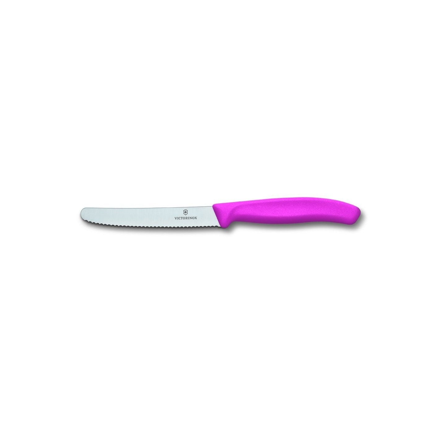 Coltello da tavola e per pomodoro realizzato in Svizzera con filo ondulato ultra affilato e con impugnatura ergonomica. Lunghezza della lama cm 11. Lavabile in lavastoviglie. In negozio e online su tuttochic.it