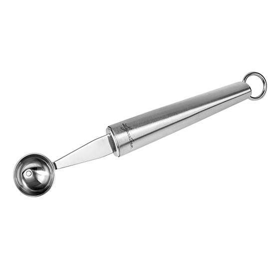 Scavino melone in acciaio inox cm. 17,7. Professionali, maneggevoli e pratici, un aiuto ideale in cucina, sono adatti per la preparazione di tutte le ricette. In negozio e online su tuttochic.it