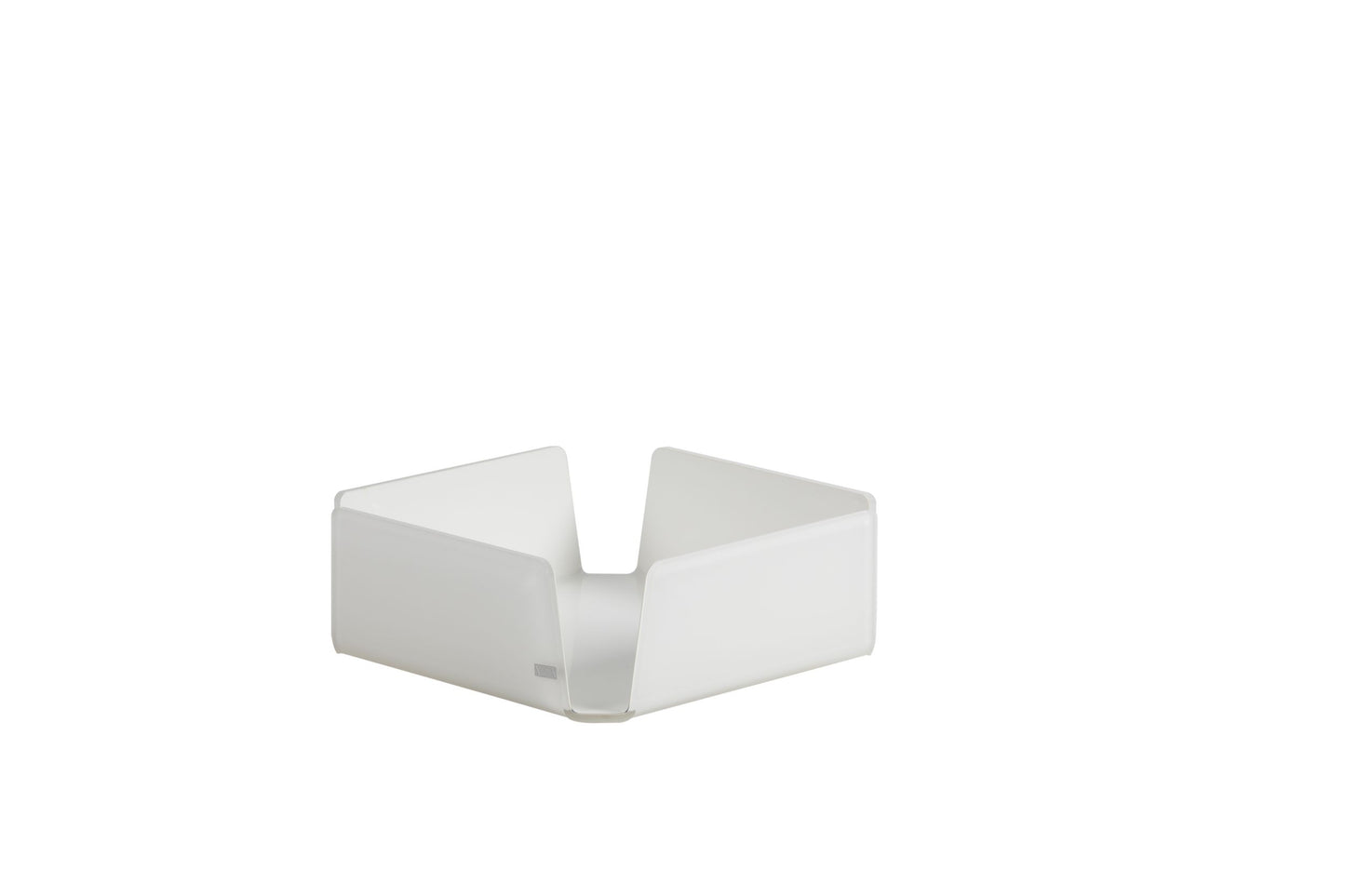 Portatovaglioli orizzontale medio in cristallo acrilico bianco. Like Water, ideale per chi ama le linee essenziali dal gusto minimal. Dimensioni cm 18,5 x 18,5 x 6 h. Spessore PMMA mm 5. In negozio e online su tuttochic.it