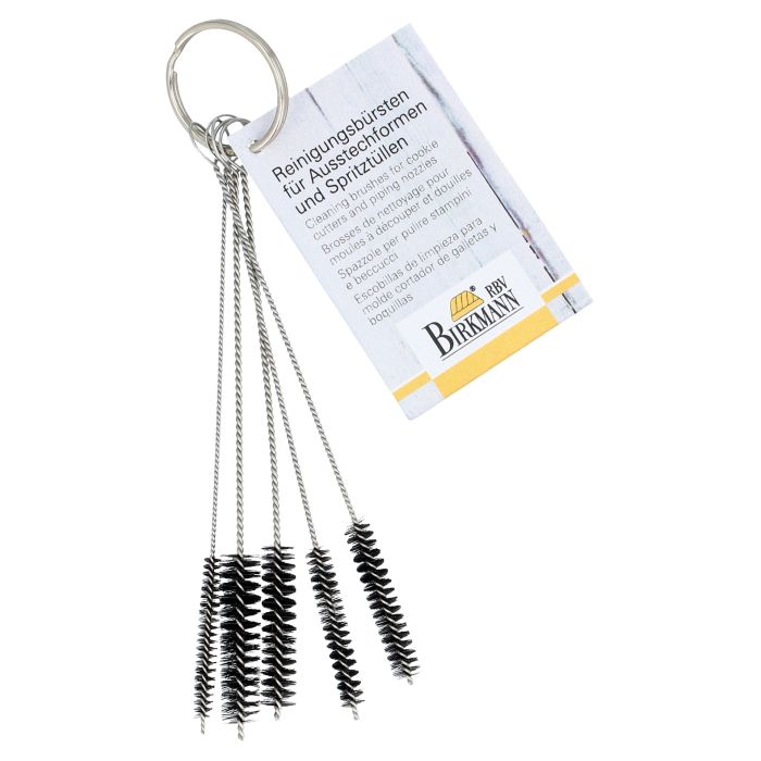 Set di 5 spazzolini ideali per la pulizia di bocchette o delle formine per tagliabiscotti, con setole in nylon tornite in acciaio inox, lavabili in lavabili in lavastoviglie. In negozio e online su tuttochic.it