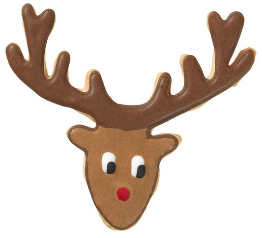 Tagliabiscotti palco di cervo, in acciaio cm 8,5, lavabile in lavastoviglie. L'albero di Natale decorato in modo diverso Hai mai decorato il tuo albero di Natale con i tagliabiscotti? È giunto il momento! Attacca un nastro decorativo al tagliabiscotti e appendi le forme all'albero. In negozio e online su tuttochic.it