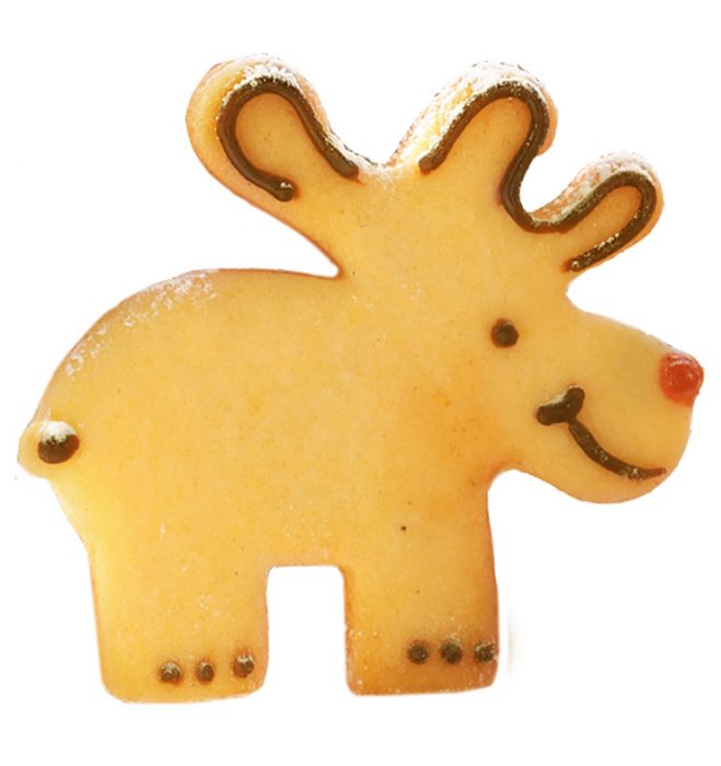 Tagliabiscotti Alce, in acciaio inox 6,5 cm, lavabile in lavastoviglie. L'albero di Natale decorato in modo diverso. Hai mai decorato il tuo albero di Natale con i tagliabiscotti? No? È giunto il momento! Attacca un nastro decorativo al tagliabiscotti e appendi le forme all'albero. In negozio e online su tuttochic.it
