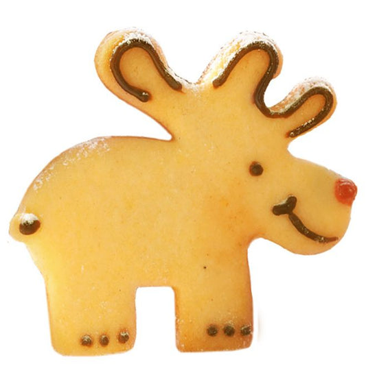 Tagliabiscotti Alce, in acciaio inox 6,5 cm, lavabile in lavastoviglie. L'albero di Natale decorato in modo diverso. Hai mai decorato il tuo albero di Natale con i tagliabiscotti? No? È giunto il momento! Attacca un nastro decorativo al tagliabiscotti e appendi le forme all'albero. In negozio e online su tuttochic.it