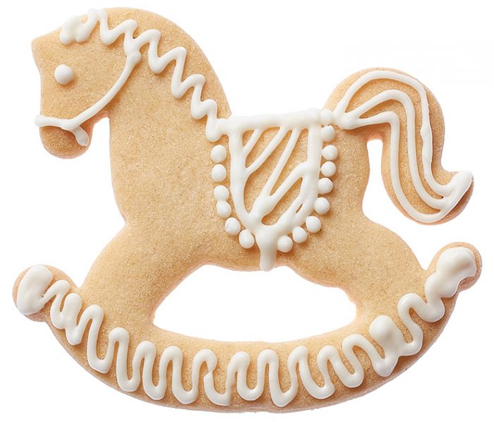 Tagliabiscotti Cavalo a Dondolo, in acciaio inox 7 cm, lavabile in lavastoviglie. Armati per ogni occasione Che sia una nascita, un battesimo, una cresima o una comunione, con i nostri tagliabiscotti hai un regalo adatto ad ogni occasione. In negozio e online su tuttochic.it