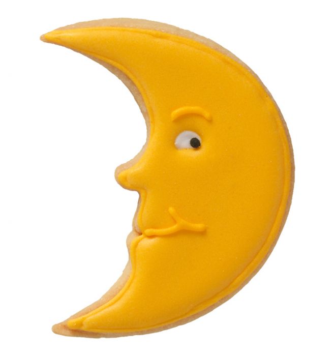 Tagliabiscotti Luna, con goffratura interna, in acciaio inox 8 cm, lavabile in lavastoviglie. Hai mai decorato il tuo albero di Natale con i tagliabiscotti? No? È giunto il momento! Attacca un nastro decorativo al tagliabiscotti e appendi le forme all'albero. In negozio e online su tuttochic.it