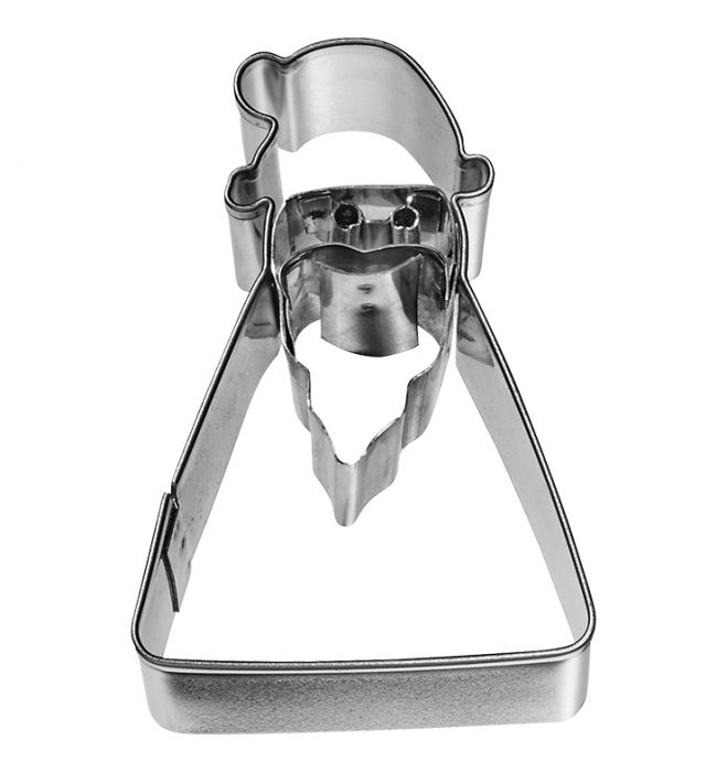 Tagliabiscotti Babbo Natale geometrico, con goffratura interna, in acciaio inox 6,5 cm, lavabile in lavastoviglie. Versatile nell'uso. I nostri tagliabiscotti non sono ideali solo per cuocere i biscotti. Possono essere utilizzati anche per pane, burro, formaggio, salsiccia, frutta e verdura. In negozio e online su tuttochic.it