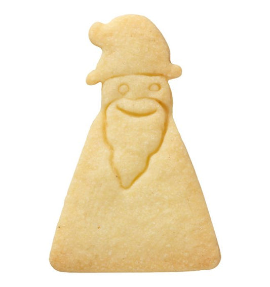 Tagliabiscotti Babbo Natale geometrico, con goffratura interna, in acciaio inox 6,5 cm, lavabile in lavastoviglie. Versatile nell'uso. I nostri tagliabiscotti non sono ideali solo per cuocere i biscotti. Possono essere utilizzati anche per pane, burro, formaggio, salsiccia, frutta e verdura. In negozio e online su tuttochic.it