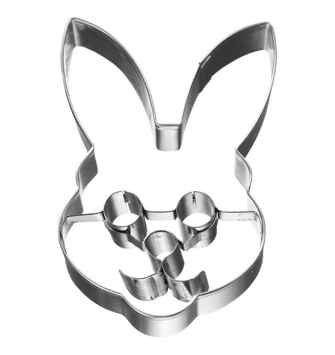 Tagliabiscotti Testa di Coniglietto, con goffratura interna, in acciaio inox 7 cm, lavabile in lavastoviglie. I nostri tagliabiscotti non sono ideali solo per cuocere i biscotti. Possono essere utilizzati anche per pane, burro, formaggio, salsiccia, frutta ecc... In negozio e online su tuttochic.it