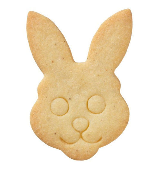 Tagliabiscotti Testa di Coniglietto, con goffratura interna, in acciaio inox 7 cm, lavabile in lavastoviglie. I nostri tagliabiscotti non sono ideali solo per cuocere i biscotti. Possono essere utilizzati anche per pane, burro, formaggio, salsiccia, frutta ecc... In negozio e online su tuttochic.it