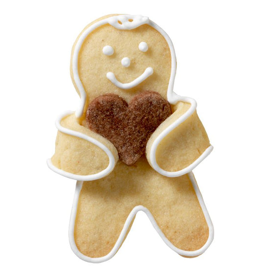 Tagliabiscotti Omino di Pan di Zenzero, in acciaio inox cm 7.L'albero di Natale decorato in modo diverso. Hai mai decorato il tuo albero di Natale con i tagliabiscotti? No? È giunto il momento! Attacca un nastro decorativo al tagliabiscotti e appendi le forme all'albero. In negozio e online su tuttochic.it