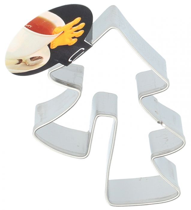 Tagliabiscotti Albero di Natale per tazza, in acciaio inox 5,5 cm, lavabile in lavastoviglie. Questi biscotti non sono solo adagiati sul piattino: grazie alla tacca, vengono presentati sul bordo della tazza e mantengono così una visione d'insieme dell'intero tavolino. In negozio e online su tuttochic.it