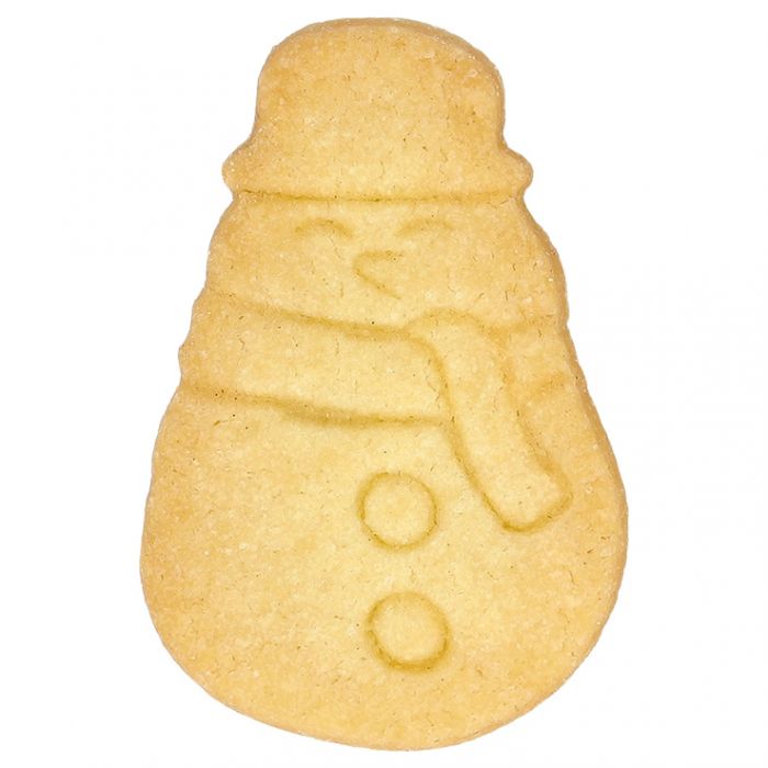 Tagliabiscotti Pupazzo di Neve, con goffratura interna, in acciaio inox 6,5 cm, lavabile in lavastoviglie. Hai mai decorato il tuo albero di Natale con i tagliabiscotti? No? È giunto il momento! Attacca un nastro decorativo al tagliabiscotti e appendi le forme all'albero. In negozio e online su tuttochic.it