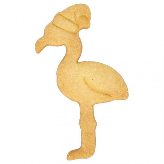 Tagliabiscotti Fenicottero di Natale, con goffratura interna, in acciaio inox 10 cm, lavabile in lavastoviglie. Hai mai decorato il tuo albero di Natale con i tagliabiscotti? No? È giunto il momento! Attacca un nastro decorativo al tagliabiscotti e appendi le forme all'albero. In negozio e online su tuttochic.it