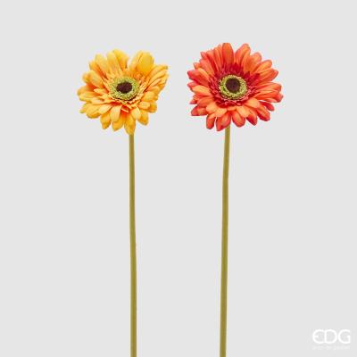 Set di 2 Gerbere artificiali in due tonalità di arancio. Dimensioni: singola cm 10 x 60 h