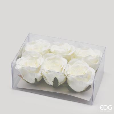 Confezione 6 pezzi rosa testa rex . Colore bianco. Materiale: tessuto. In negozio e online su tuttochic.it