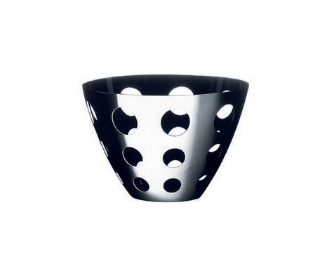 Cestino in acciaio lucido forato. Oggetto pratico e di design. Dimensioni: cm. 17 x 17 x 11 h. In negozio e online su tuttochic.it