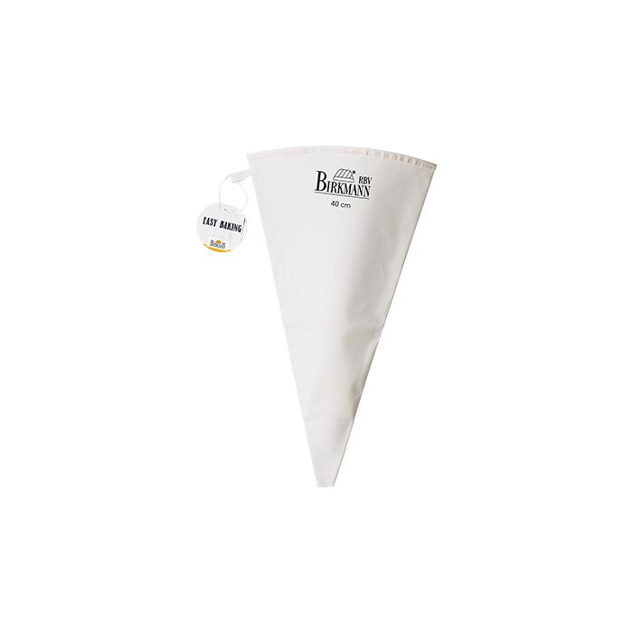 Sacca da pasticcere riutilizzabile in cotone con rivestimento speciale sintetico al 100%, superfice gommata per una buona presa, adatto per uso alimentare, resistente alla bollitura. Resistente alla temperatura fino a 60 °C Dimensioni: 40 cm di lunghezza, capacità 1500 ml. In negozio e online su tuttochic.it