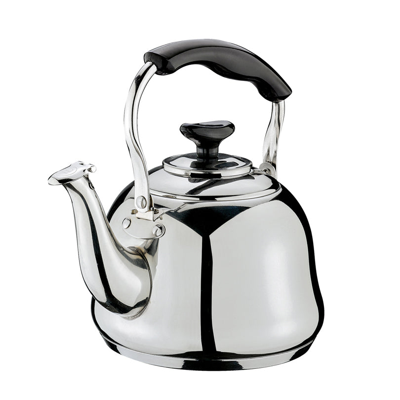 Il bollitore in acciaio inox è dotato di un fondo adatto anche per piani di cottura ad induzione (dipende dal diametro minimo del piano cottura), un manico termoisolante e un fischio a due suoni armonioso. Capacità massima consentita: 0,7 lt. Dimensioni cm 20 x 19,5 h. In negozio e online su tuttochic.it