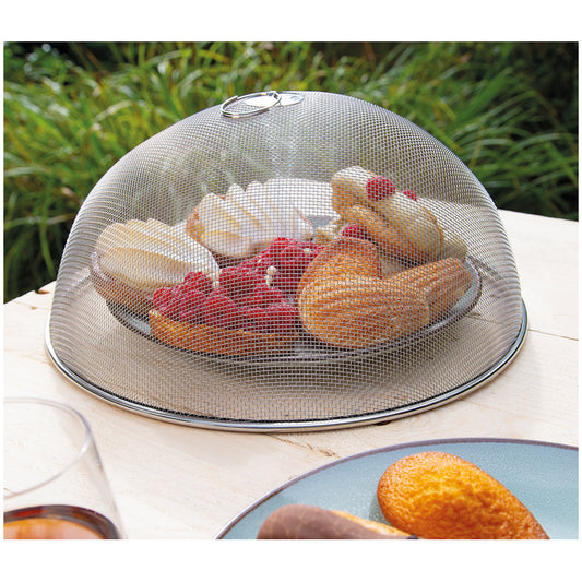 Protezione efficace per tenere lontano mosche, insetti o zanzare. Ideale per mantenere i cibi freschi e puliti dentro e fuori casa. Materiale Acciaio inox Dimensioni: cm Ø 35 x 16,5 h. In negozio e online su tuttochic.it