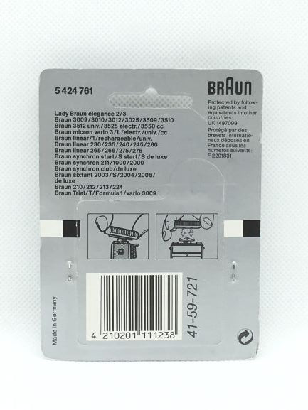 Blocco coltelli 5424761 per rasoi Braun adatto ai seguenti modelli: 5211-5212-5213-5235-5265-5266-5419-5424-5469-5470-5533-5564-5567-5569-5666-5667