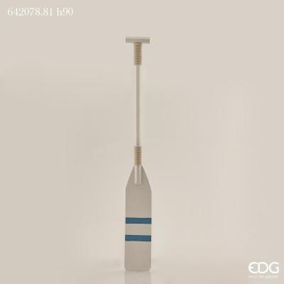 Remo in legno verniciato bianco e decorato con inserti di corda. Articolo a uso decorativo Dimensioni: altezza cm 90.