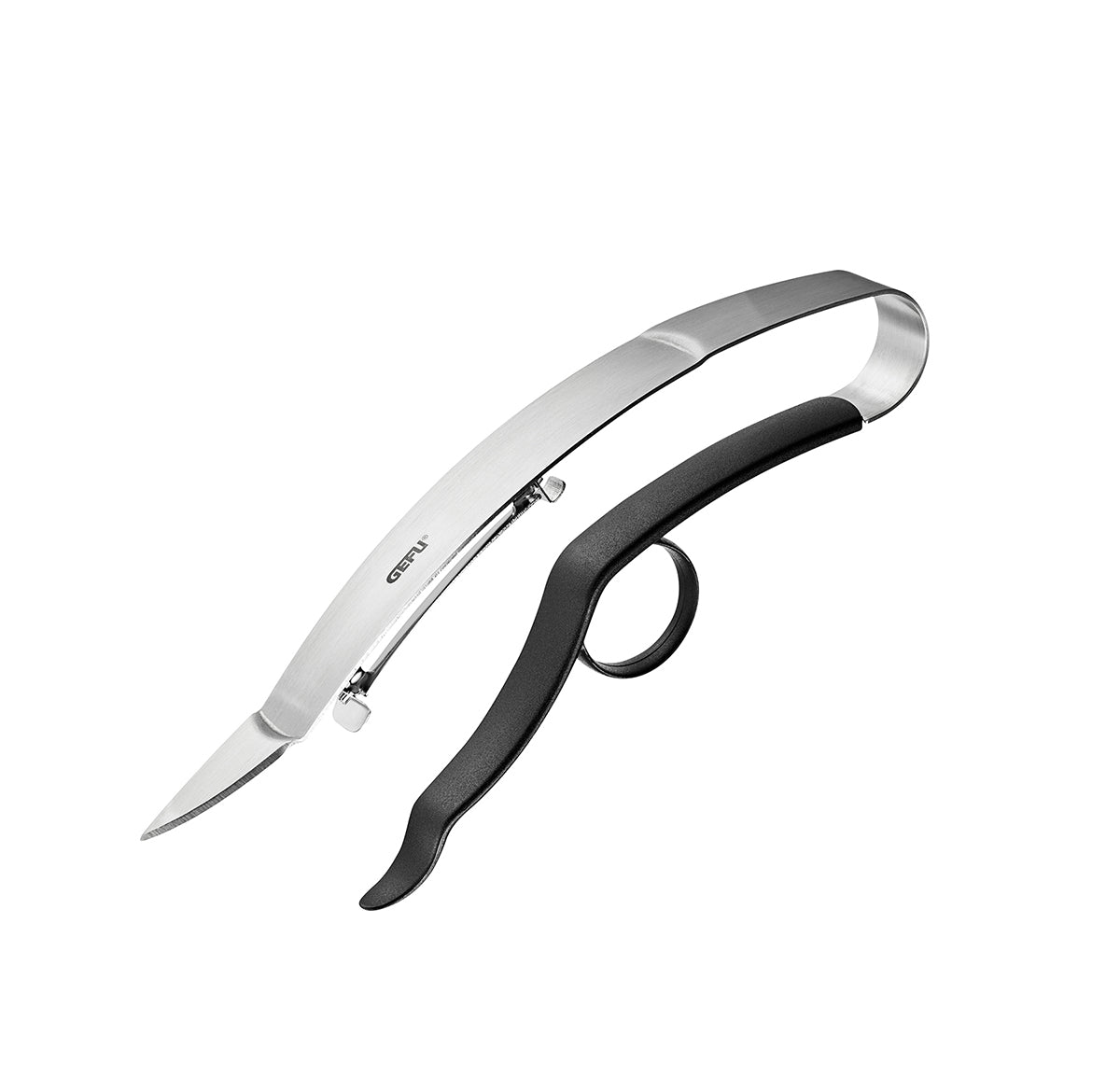 L'innovativo fissa-dita e il manico flessibile permettono di sbucciare perfettamente sia gli asparagi che le carote. lama in acciaio giapponese, mobile e ricurva manico ergonomico con 1 fissa dito adatto sia ai destri sia ai mancini con coltellino integrato lavabile in lavastoviglie. In negozio e online su tuttochic.it