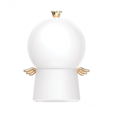 Lampada notturna con proiettore rotante, batteria ricaricabile, musica, 6 diversi film intercambiabili e varie tonalità di colore selezionabili. Colore bianco con riferimenti dorati. Dimensione: cm 13x11x18 h. 1W - 1200mAh. In negozio e online su tuttochic.it