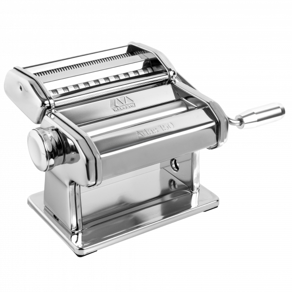 La più amata macchina manuale per la pasta fresca in casa. Icona del Design Made in Italy. Realizzata in acciaio di colore blu con rulli in lega di allumino anodizzato per alimenti. Con Atlas 150 realizzi lasagne, fettuccine, tagliolini. Atlas 150 non è lavabile in lavastoviglie! In negozio e online su tuttochic.it