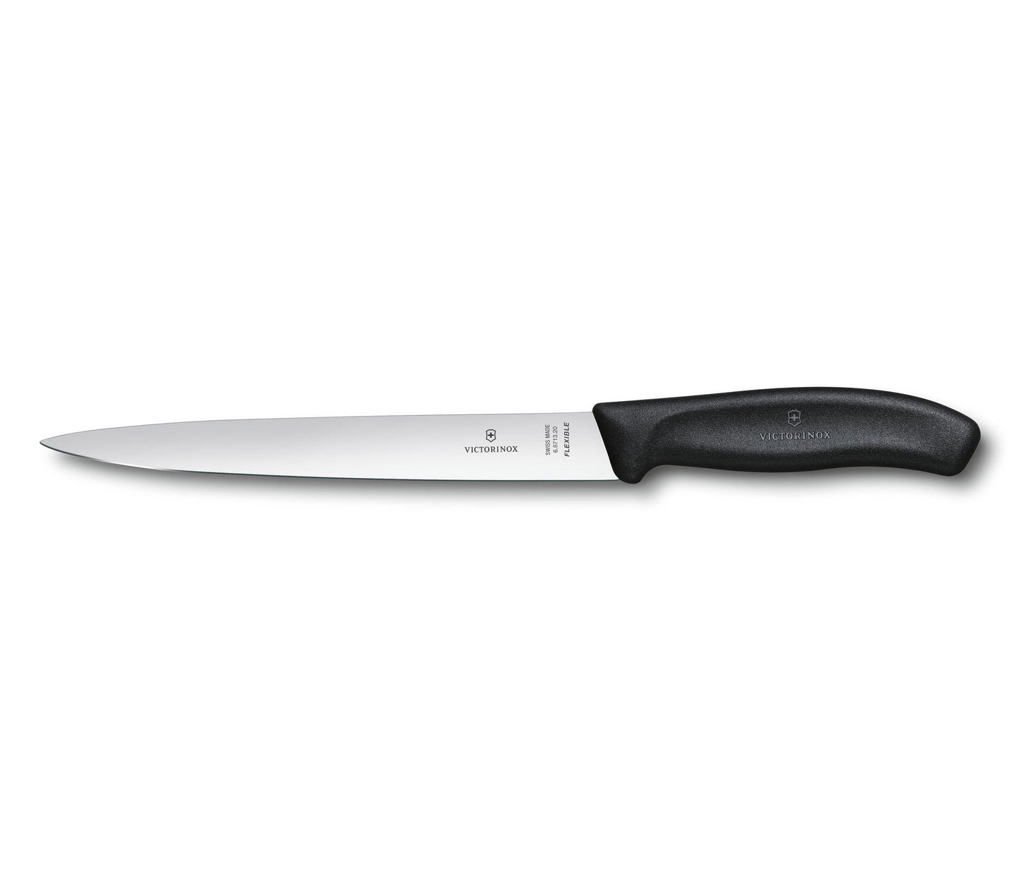 Coltello per sfilettare realizzato in Svizzera con lama liscia. Dimensioni Altezza 27 mm Peso netto 153 g I DETTAGLI Proprietà della lama flessibile Lunghezza della lama 20 cm Materiale del manico materiale sintetico (TPE)Adatto alla lavastoviglie. In negozio e online su tuttochic.it
