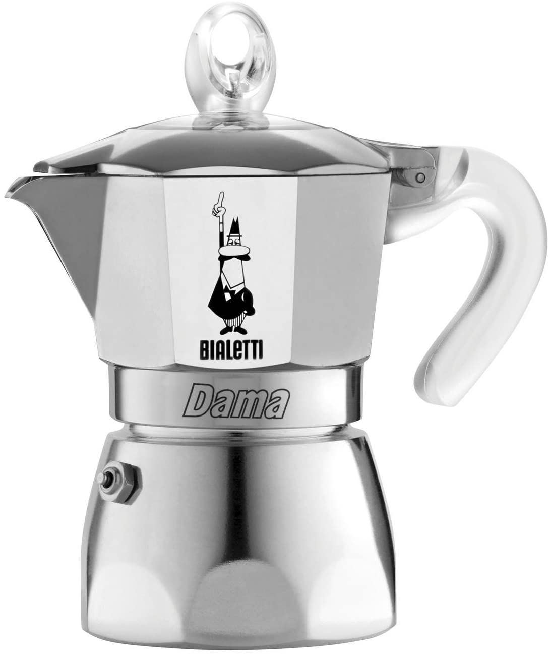 Nuova Caffettiera Dama in alluminio da 3 tazze. Interamente in alluminio e Made in Italy, questa caffettiera è dotata di un manico e pomolo di un materiale innovativo trasparente che garantisce un'elevata resistenza al calore. In negozio e online su tuttochic.it