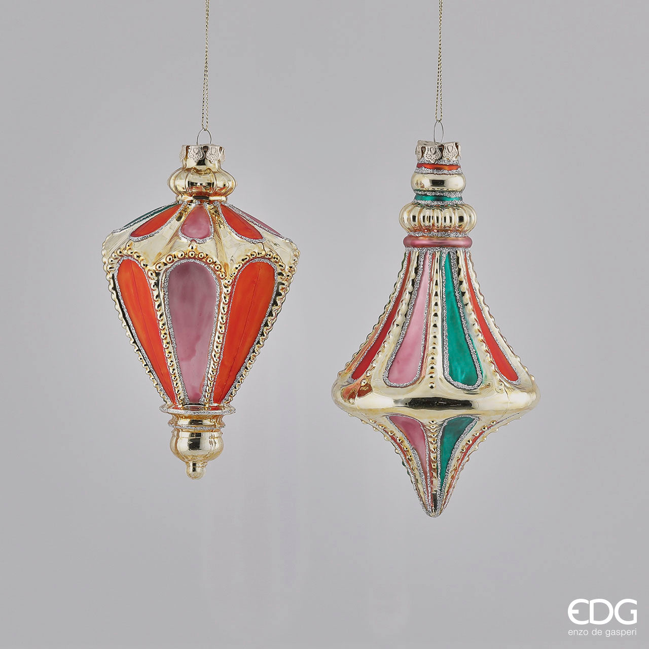 Decorazione per albero in vetro multicolor cm. 14. In negozio e online su tuttochic.it