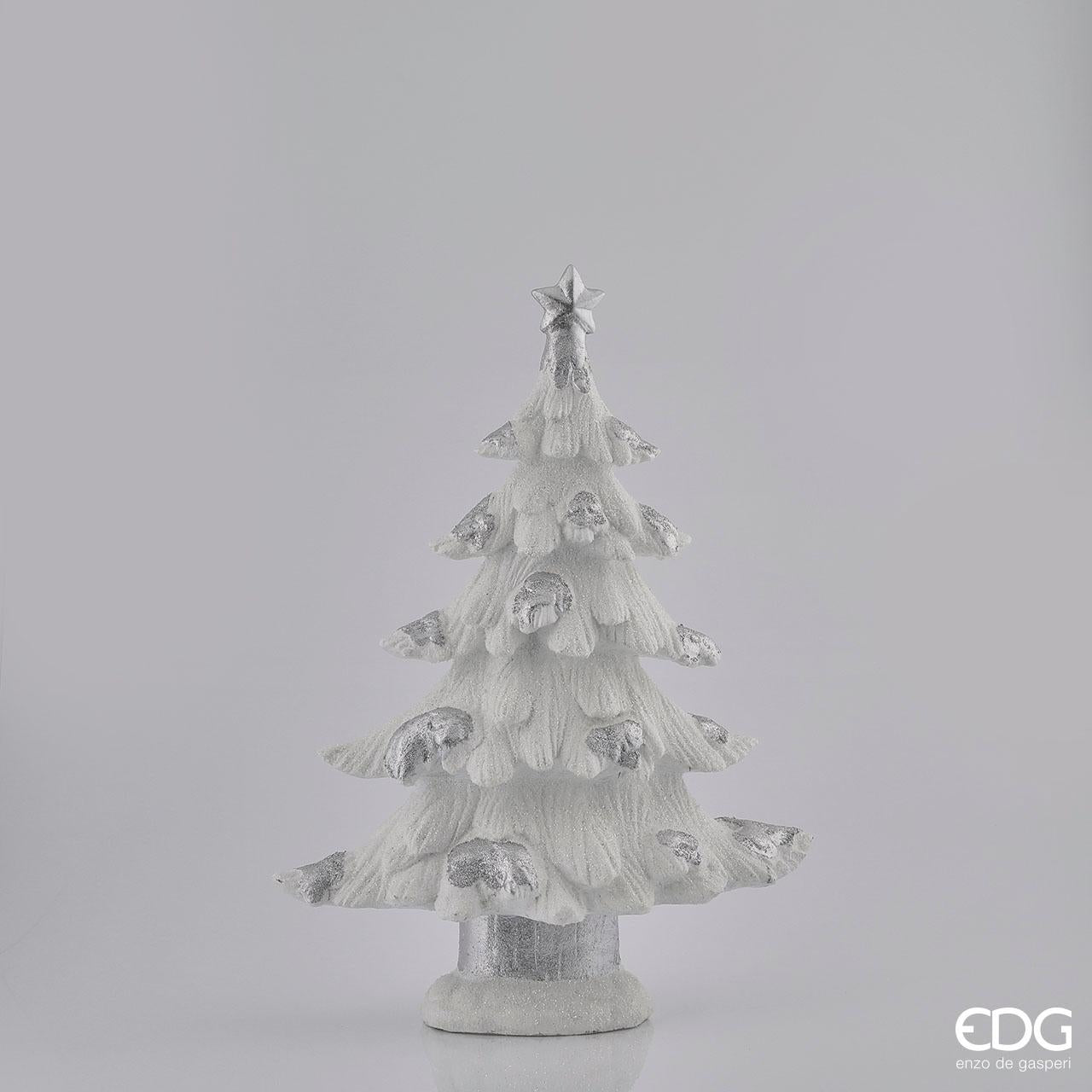 Pino in resina di colore bianco e argento. Dimensioni: cm 50 x 69 h