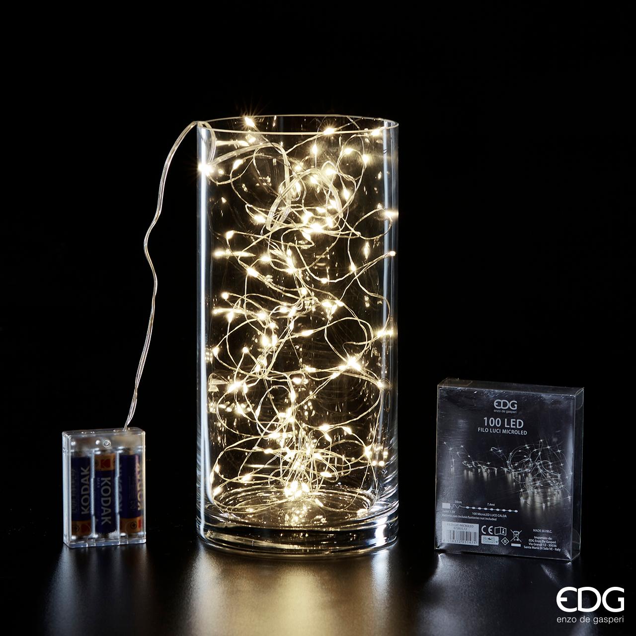 Serie di luci microled per illuminare le tue creazioni decorative non solo natalizie Lunghezza luci: 7,5m Colore: Luce bianca calda 100 microled Ø2mm (3 batterie stilo incluse) Uso: interno IP20. In negozio e online su tuttochic.it