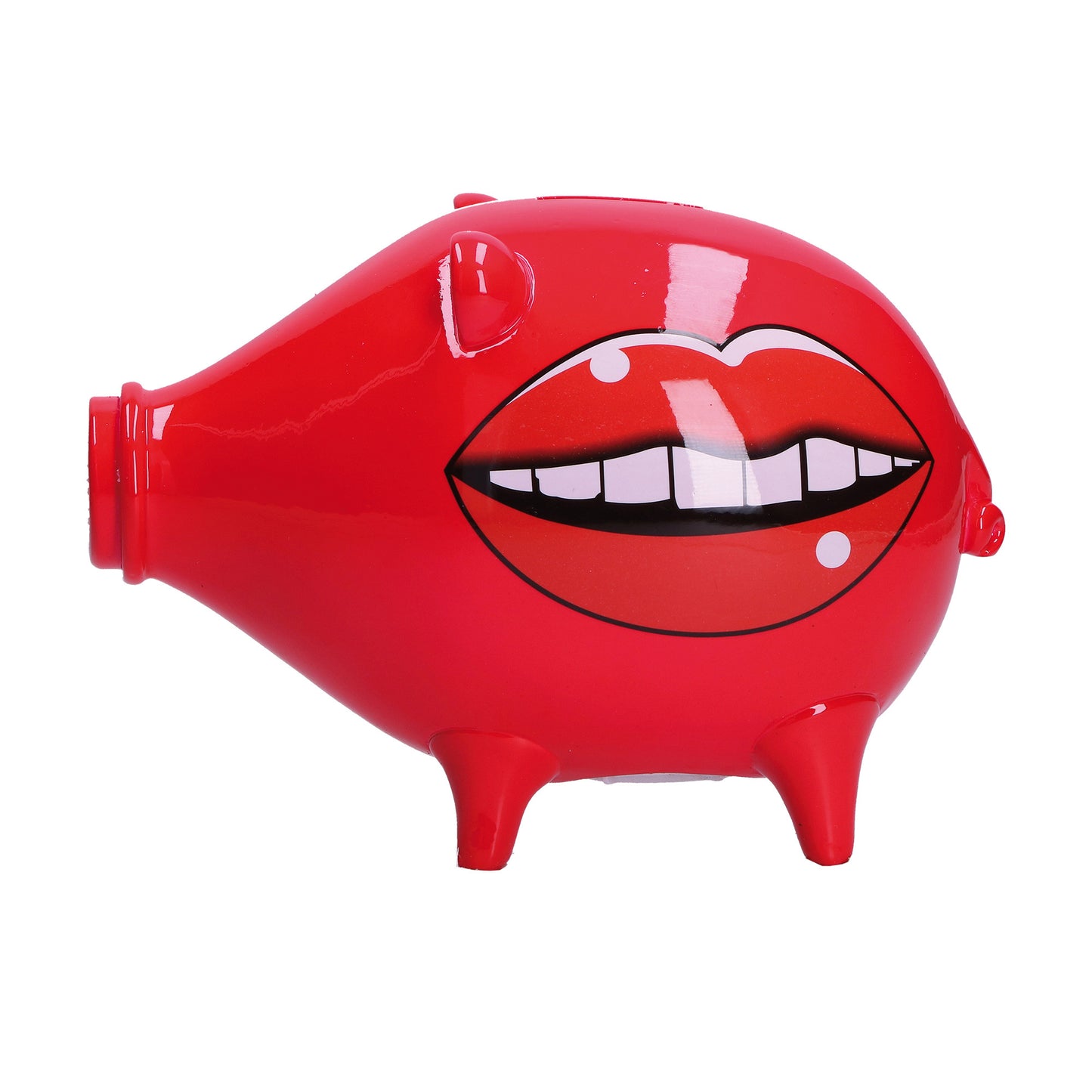 Salvadanaio, in resina decorata su entrambi i lati "Happy Birthday !" di colore fucsia. Dimensioni: cm17 X 9 X H 13. In negozio e online su tuttochic.it