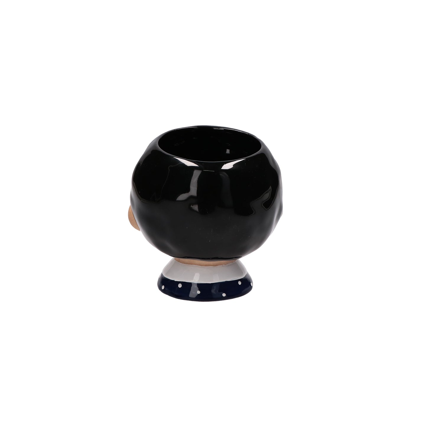 Cachepot in gres decorato. Dimensioni: cm 14 x 13.5 x 13 h. In negozio e online su tuttochic.it