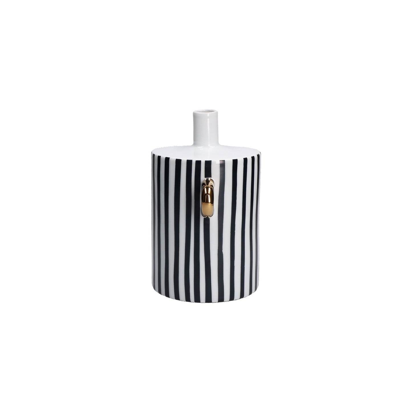 Vaso in porcellana decorata di colore bianco, nero (guarda che è blu) e oro. Dimensioni: cm 20 x 13 x 20.5 h. In negozio e online su tuttochic.it