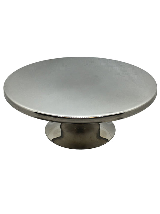 Alzata in acciaio inossidabile 18/10. Dimensioni: cm 14 h, diametro cm 25