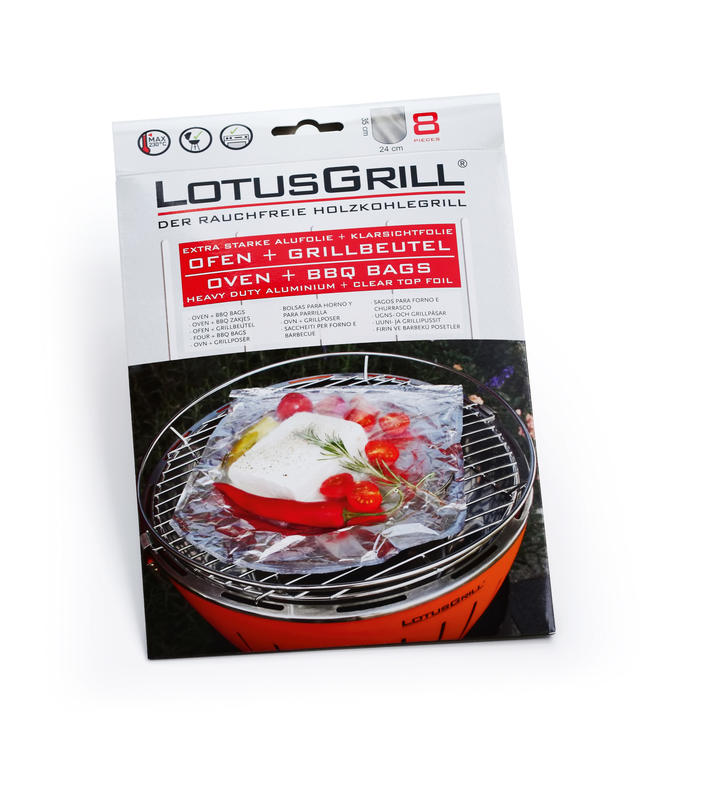Confezione da 8 sacchetti per barbecue o forno. Utile per mantenere la griglia sempre pulita e non bruciare gli alimenti. Ideale anche per le marinature. Evita la caduta del cibo attraverso la griglia Mettere glia alimenti nel sacchetto. Ripiegare due volte su se stesso... In negozio e online su tuttochic.it