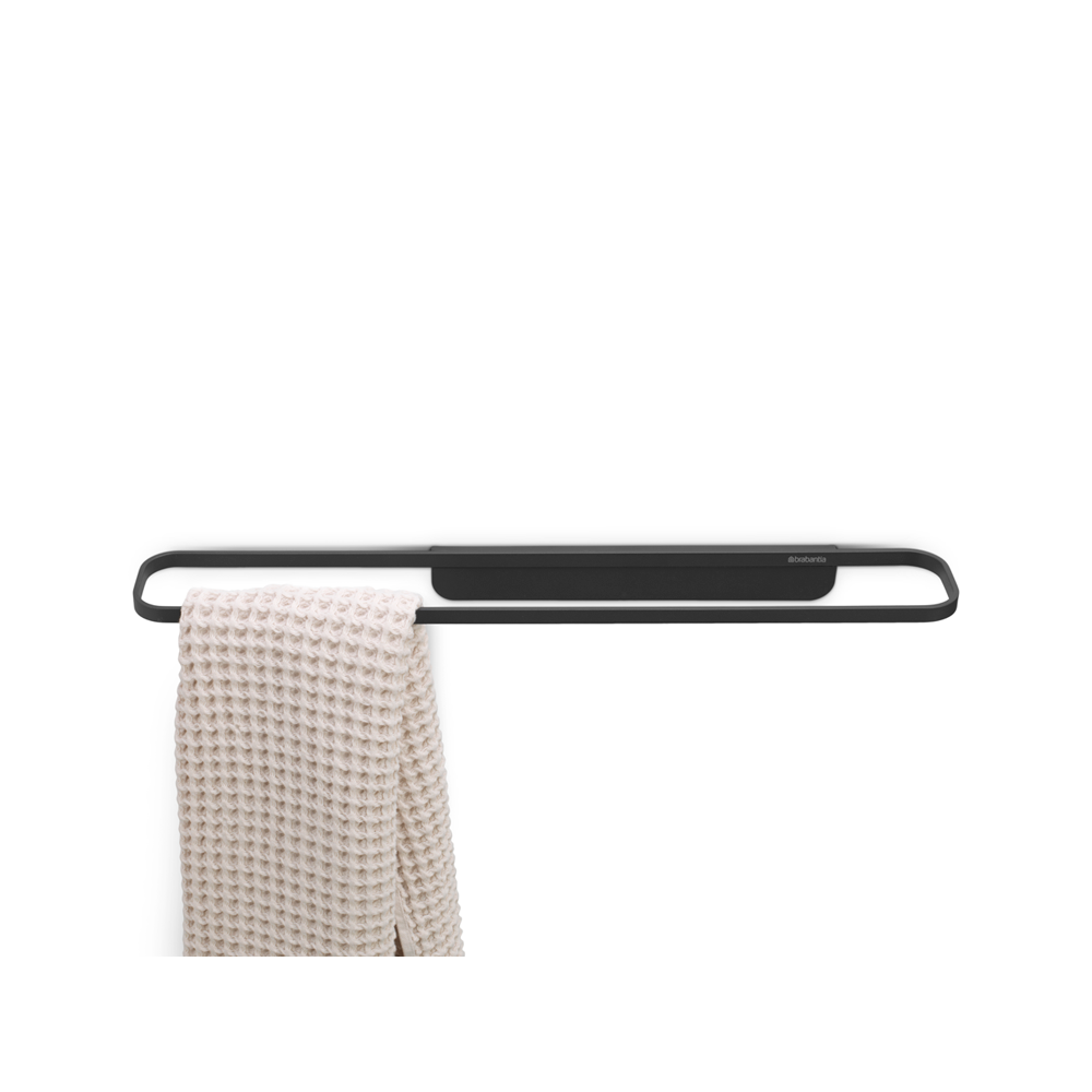 Porta asciugamani MindSet mineral infinite grey in metallo di Brabantia. Sempre a portata di mano - per la vasca da bagno, la doccia o il lavandino. Peso 0.6 kg Altezza: 4,1 cm Lunghezza: 8,6 cm Larghezza : 56 cm. In negozio e online su tuttochic.it