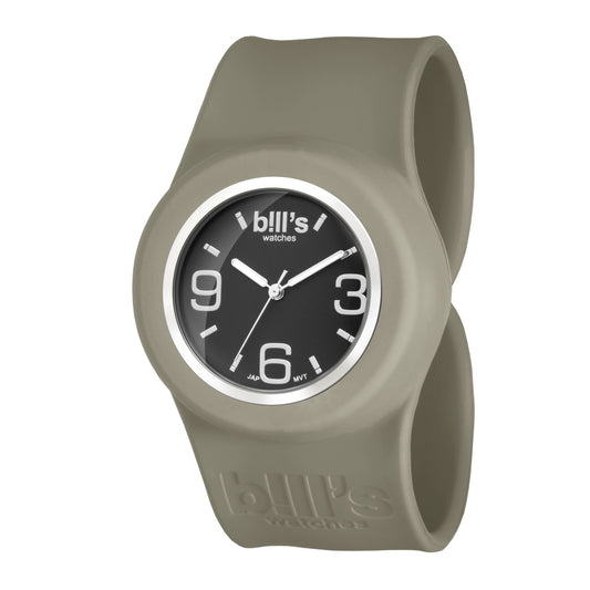 Orologio da polso da 34 mm di diametro, impermeabile e unisex. Questa collezione reinventa l'uso dell'orologio in silicone con chiusura “Slap”. I suoi braccialetti intercambiabili portano a un numero infinito di combinazioni.