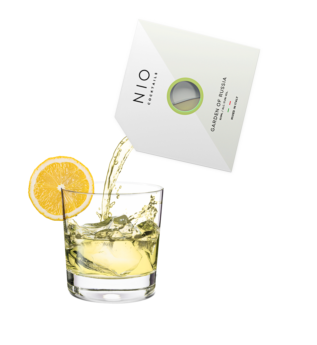 Cocktail Garden of Russia Una versione insolita, fresca e fragrante della Vodka Sour con un tocco di fiori di sambuco. I cocktail NIO sono creati su ricetta di Patrick Pistolesi, miscelati artigianalmente in Italia e confezionati in packaging di design 100% riciclabile. In negozio e online su tuttochic.it